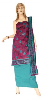 Premium Resham Work Kora Silk Salwar Kameez Suit Dress Material