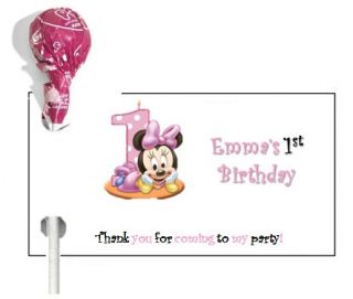 108 Minnie Mouse 1st Birthday Party Candy Bar Wrappers Favors
