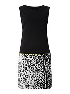 Biba Leopard print panel colour block shift dress Multi Coloured   