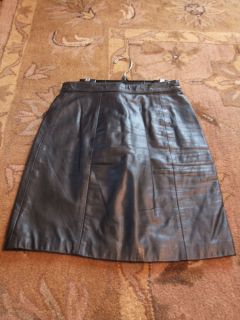 Byrnes Baker Black Leather Skirt 4