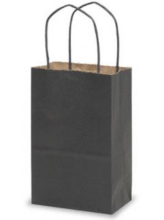 40  BLACK SMALL Kraft Paper ROSE Size Gift Handle Bags 5 1/4 x 3 1/2