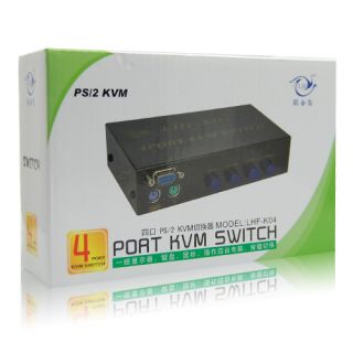 Port PS 2 KVM Switch Box Hub VGA Monitor HD Video Keyboard Mouse for