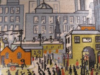 Suberb Vintage L s Lowry Framed and Glazed Tapestry Wool Work Picture