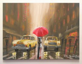 Pete Rumney Art Stopping Traffic NYC New York City Painting Rain