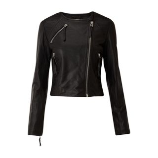 Label Lab Collarless biker jacket Black   