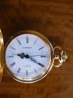 Vintage Swiss La Marque Incablos 17 Jewels Pocket Watch Runs
