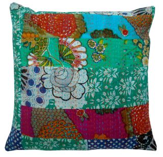 India Ethnic Pillow Case Kantha Style Cushion Cover Cotton Throw 16