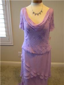 LaBelle Silk Occasion Formal Social Mob Mothers Cruise Dress Purple 10