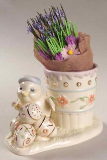 Lenox Petals Pearls Chick Painting Eggs Bud Vase