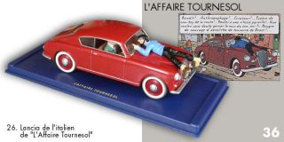 Car Atlas N° 26 Lancia Aurelia 1953 LAffaire Tournesol Herge