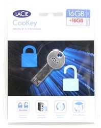 LaCie USB Flash Drive Cookey 16GB Key Shaped PC Mac Lock Computer