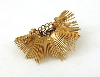 Retro Set 18K Gold Gems Ladies Earrings Pin Brooch