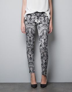 Zara Oriental Print Trousers Size UK 12 EU 40