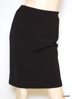 New Lafayette 148 New York Back Flap Linen Skirt Knee Length Black 0 P