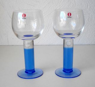 Iittala Mondo Wine Glasses 2 Kerttu Nurminen in Original Boxes