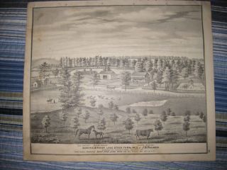 Antique Vernon Township Crawford County Pennsylvania Map Vallonia