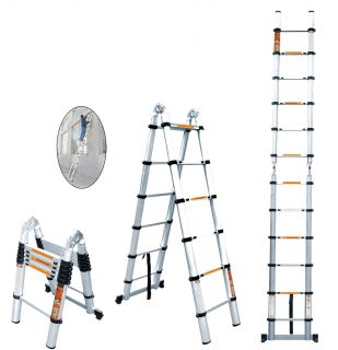 14 5ft Aluminum Telescopic Telescoping A Ladder Extension