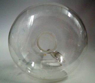 Antique Apothecary Clear Lab Glass Flask w Applied s Handle Pour Lip