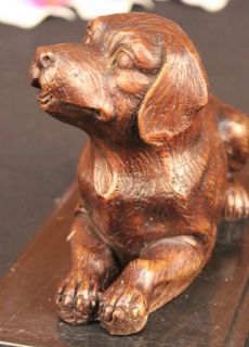 Hot Cast Bronze Labrador Dog Sculpture on Marble Base Figurine Vienna