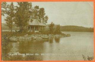 Postcard RPPC Wilton Maine Loon Island Camp Wilson Lake