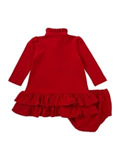 Polo Ralph Lauren Girl`s long sleeved frill polo dress Red   