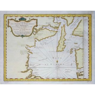 North America Canada Voyages Middleton Ellisoriginal Map Bellin 1753