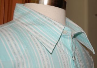 Martin Gordon Long Sleeve Green White 100 Cotton Western Shirt Mens XL