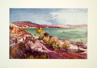 1922 Print Lake Galilee Tiberias Landscape Palestine Scenery John