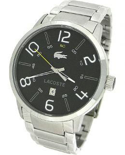 Lacoste 2010495 Black Round Dial Silver Stainless Steel Mens Watch