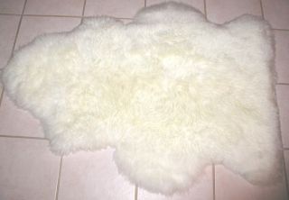 Leah New Luxurious White Sheepskin Lamb Skin Rug Dogs