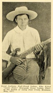 1907 Print Scout Jackson Indian Sioux Indian Chief War Original