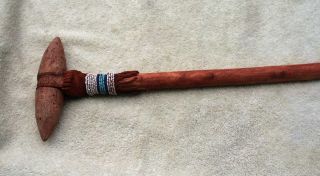 Northern Cheyenne Indian Beaded Long Wooden Club with Nicely Shaped