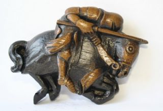 Knight Horse Lance Medieval Joust Carving Wall Hanging