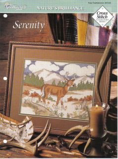 Serenity Deer Landscape Mountain Cross Stitch Pattern