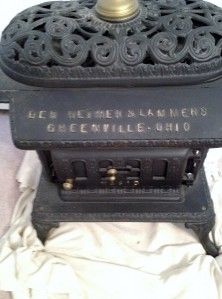 Antique Ber Heimer Lammers Magic 8 Cast Iron Parlor Stove Wood Coal