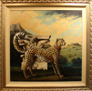 Richard Lane Untitled Leopard Oil Painting Hand Signed Fine Art SUBMIT