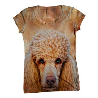 AnimalShirtsUSA Womens Top Ladies T Shirt Poodle Face