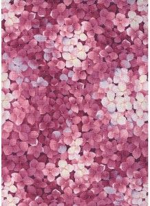 Raspberry Mauve Hydrangea Blossom Cotton Quilt Fabric