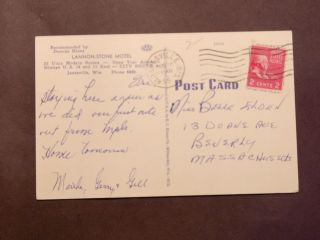 Lannon Stone Motel Janesville Wi c1955 Vintage Postcard