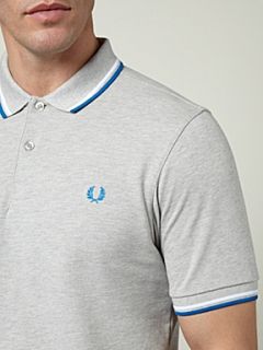 Fred Perry Slim fit twin tipped polo shirt Grey Marl   