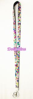 18 Drop Bling Crystal Necklace Lanyards Keychain Key ID Holder