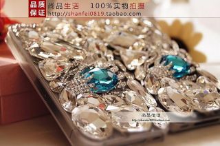 3D handmade bling swan lake crystal diamond case for iPhone4 4S sw