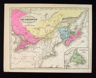 Map Canada New Brunswick Nova Scotia Newfoundland Quebec Ontario