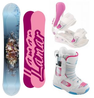 Lamar Foxie 154 Women Snowboard Bindings DC Siloh Quick Lace Boots New