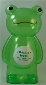Large Clear Plastic Green Frog Kids Piggy Coin Bank