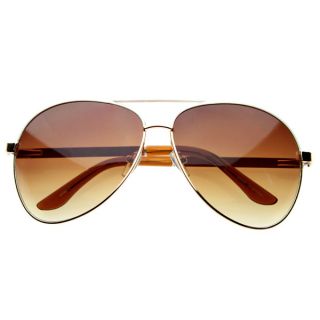 Fashion Designer Inspired 2 Tone Large Metal Aviator Sunglasses 1508