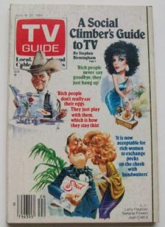 1984 June TV Guide Magazine Larry Hagman Joan Collins