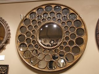 Large Round Circles Convex Wall Mirror Horchow