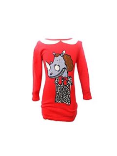 Little Marc Jacobs Girl`s chile red rhino dress Red   
