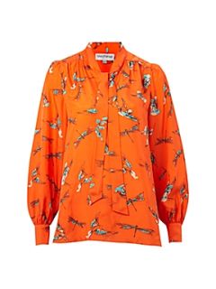 Mary Portas The Bird print silk blouse Multi Coloured   